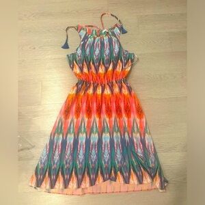 Arhleta Halter Tie Neck Colorful Geometric Print Size XS